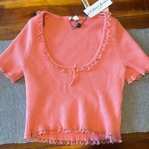 Small For Love and Lemons pink top.